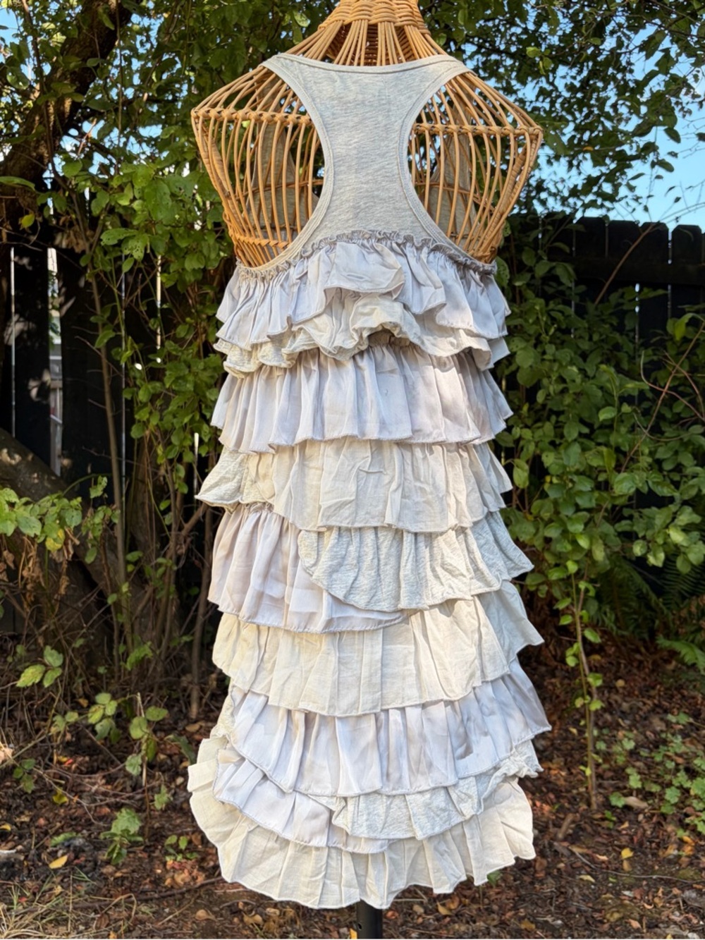 Polo Ralph Lauren Grey Ruffle Tank Dress - Picture 3 of 6